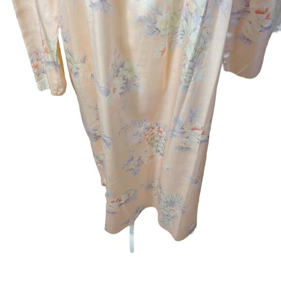 Vintage Barbizon Pink Satin Nightgown Lace Trim Bow Coquette 1980s Size M - Picture 4 of 10